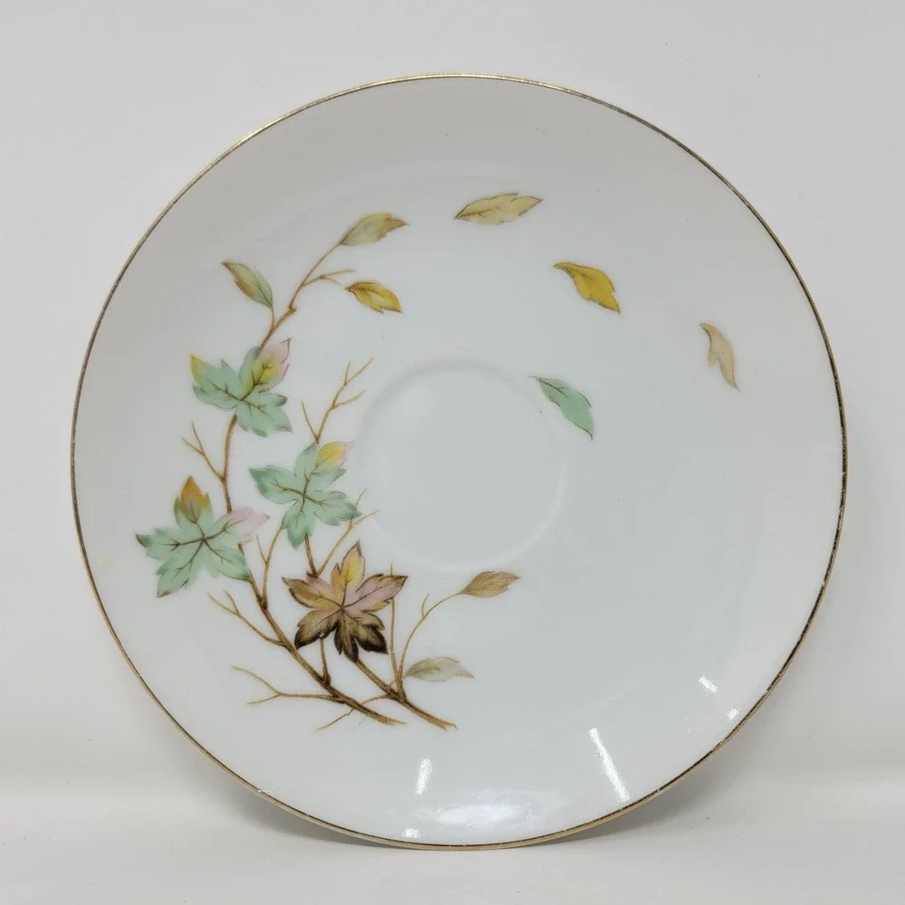 Halsey Fine China Swirling Leaves Tea Saucer Japan‎ MCM 9 Available